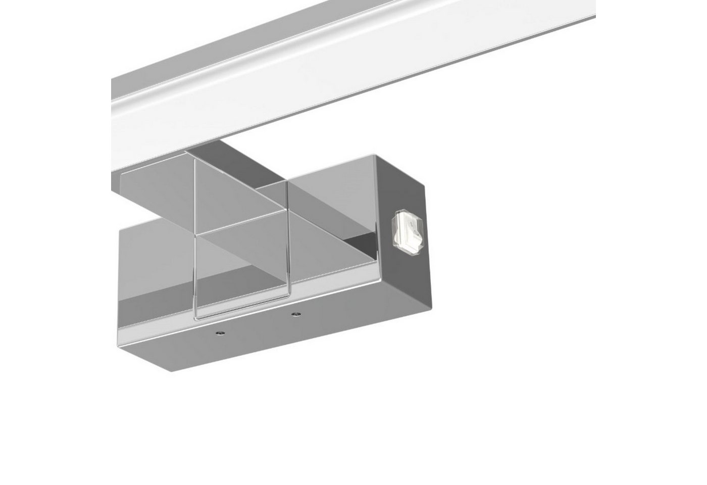 kalb LED Spiegelleuchte Spiegelleuchte chrom oder schwarz 500mm, mit integriertem Netzschalter, Chrom – Bild 4 von 5