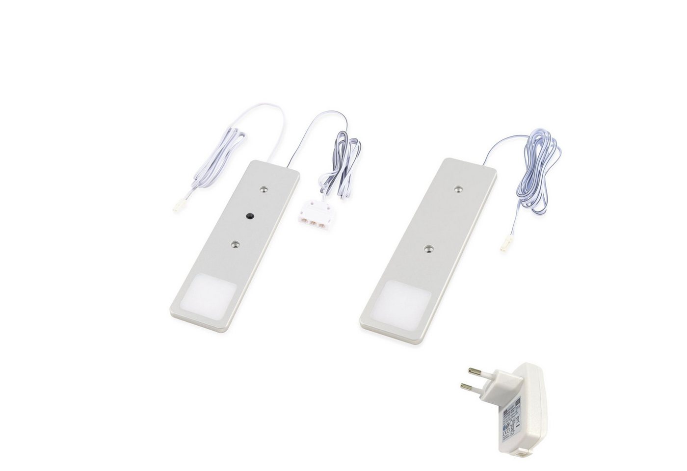 kalb LED Unterbauleuchte LED Unterbauleuchte Solid2, SET silbergrau, mech. Schalter, 3W, 2er Set neutralweiß, warmweiß/neutralweiß – Bild 2 von 5
