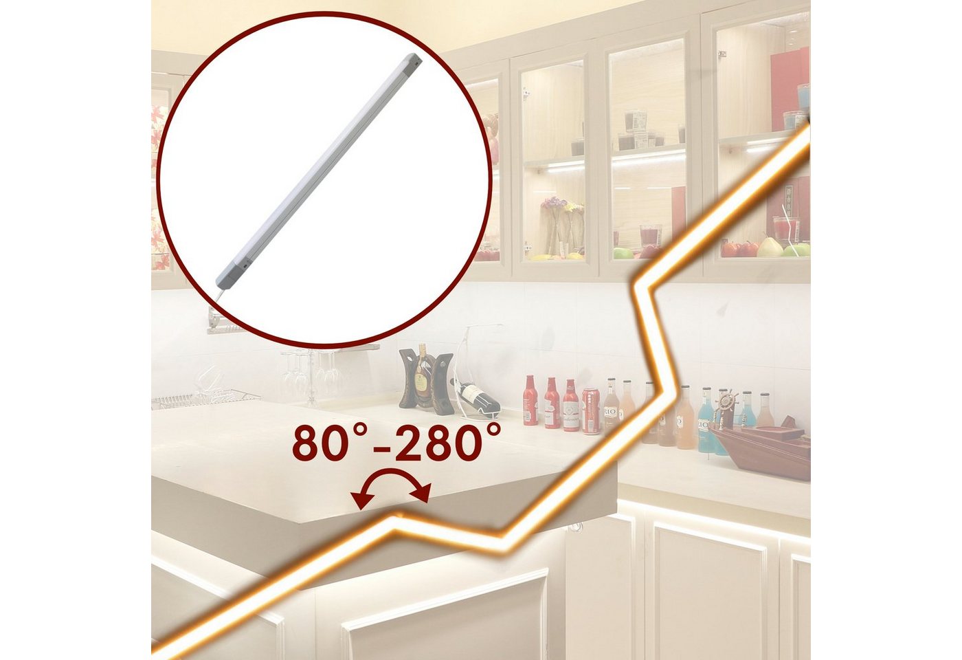 kalb LED Unterbauleuchte Lineara LED Unterbauleuchte 100cm Neutralweiß 13W, Neutralweiß – Bild 3 von 5