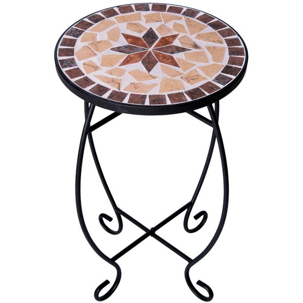 Kamelio Gartentisch Beistelltisch Mosaik Gartentisch Metall rund Balkontisch klein