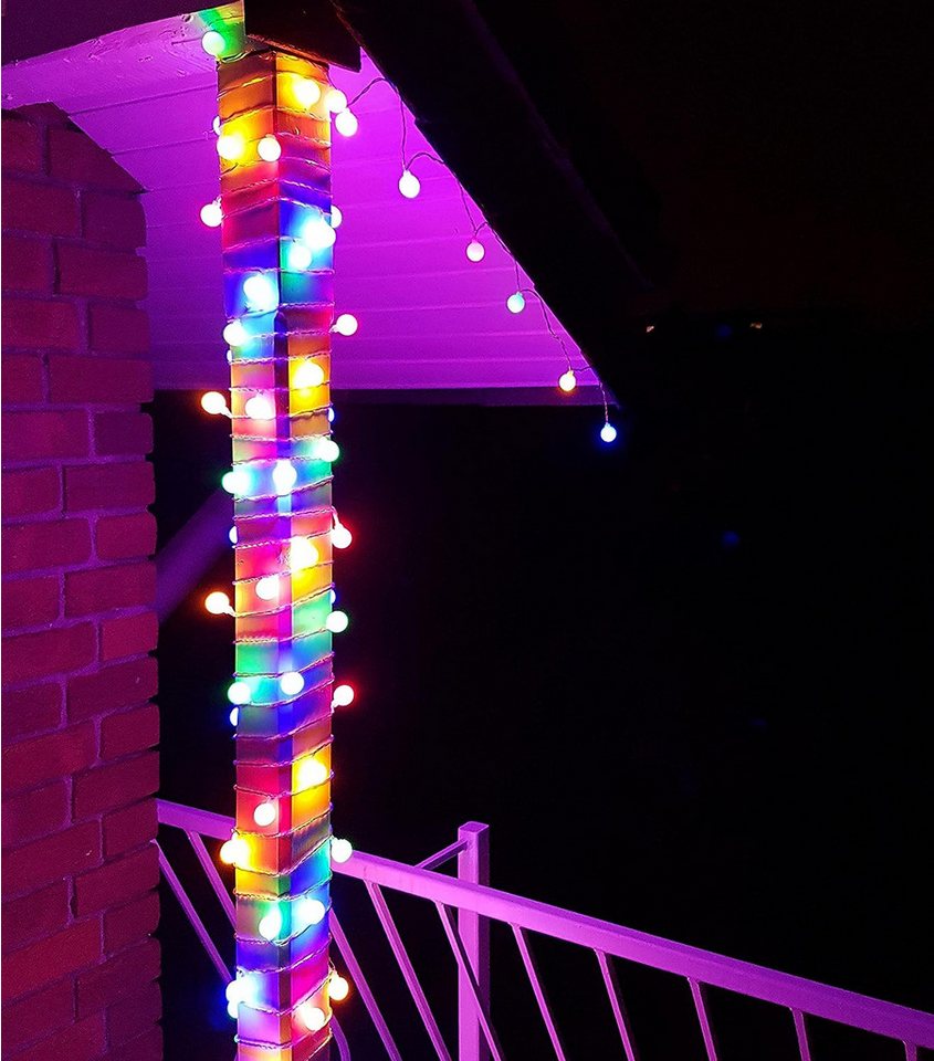 Kamelio Lichterkette Party Deko LED Lichterkette bunt Beleuchtung 20m,80LED Strom – Bild 2 von 3