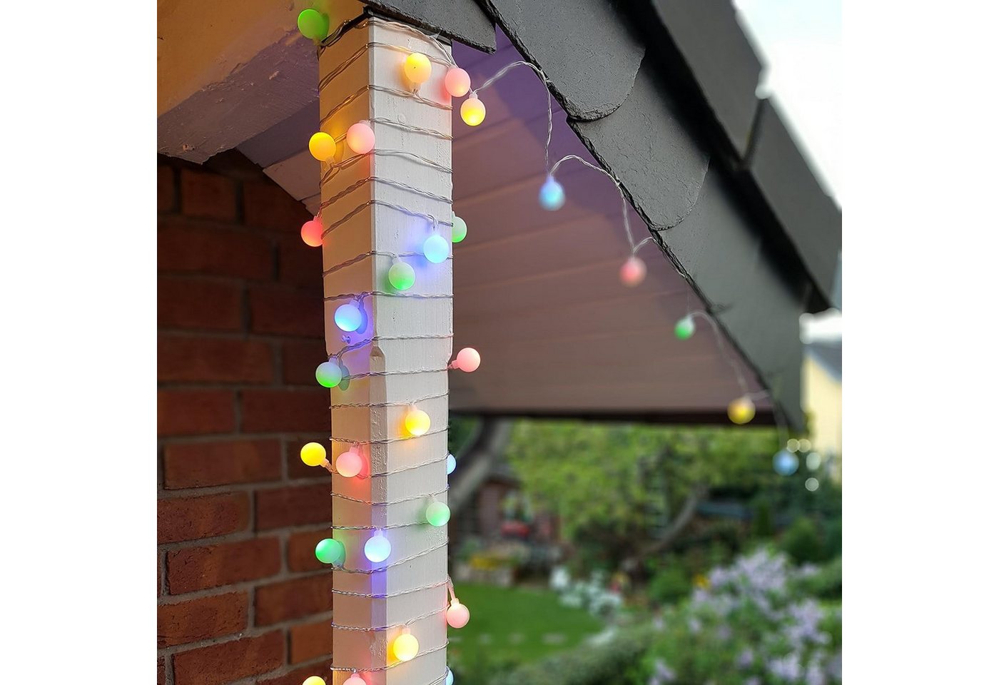 Kamelio Lichterkette Party Deko LED Lichterkette bunt Beleuchtung 20m,80LED Strom – Bild 3 von 3