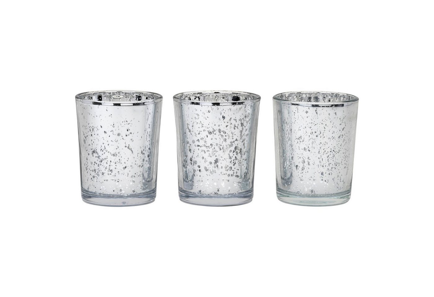 Kamelio Teelichthalter 12er Set Teelichtgläser silber Windlicht Tischdeko Glas (12 St., 12) – Bild 3 von 3