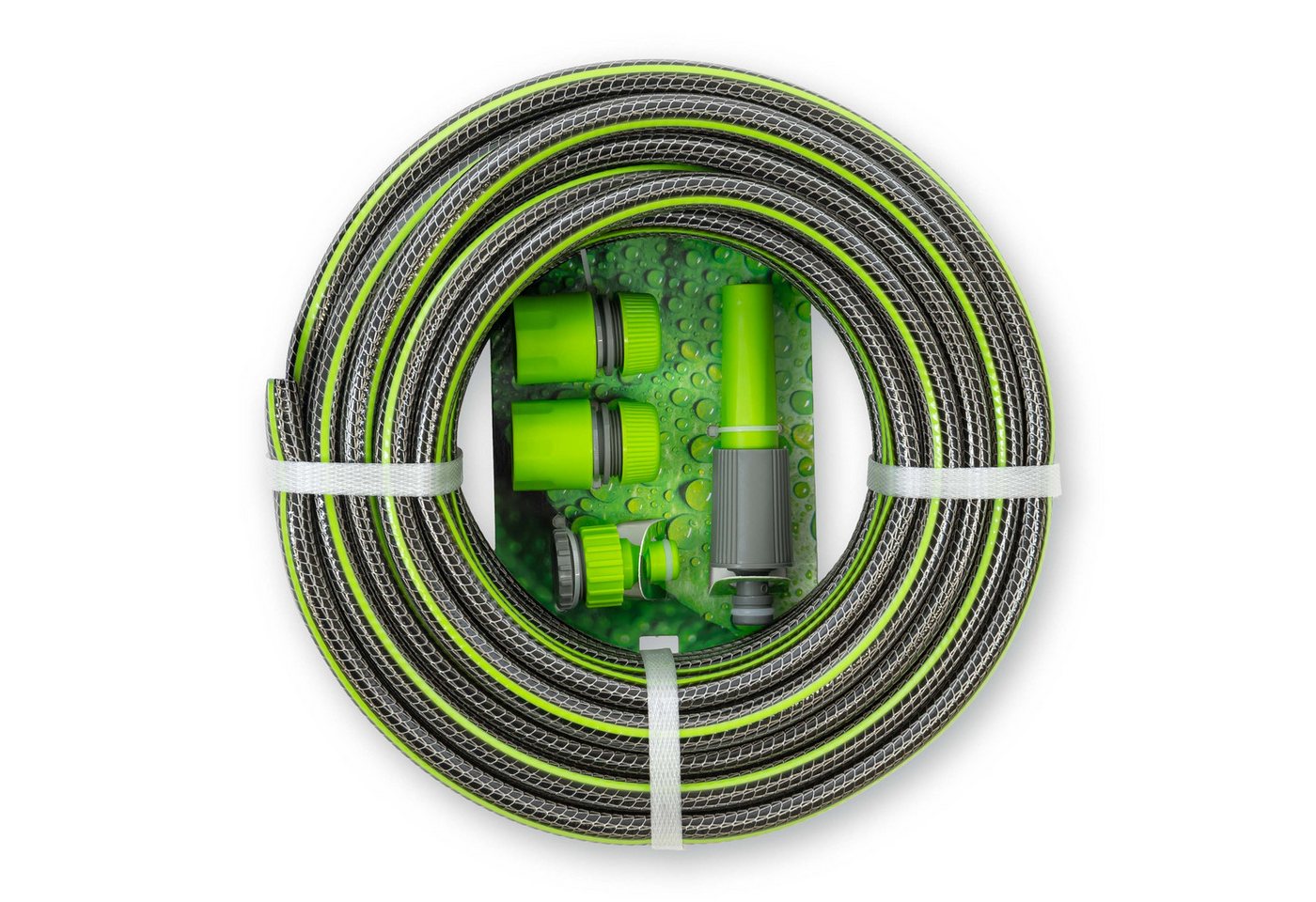 kamelshopping Gartenschlauch Gartenschlauch-Set 1/2", 17,5m, inkl. Kupplungssatz & Sprühdüse, Flexibler Wasserschlauch bis 8 bar, Komplett-Set für Garten – Bild 2 von 4