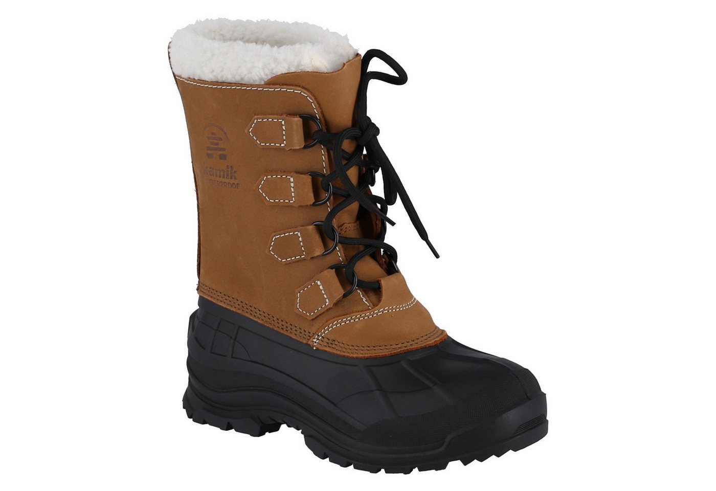 Kamik Alborg (Nubukleder, wasserdicht) hellbraun Damen Winterstiefel – Bild 4 von 5