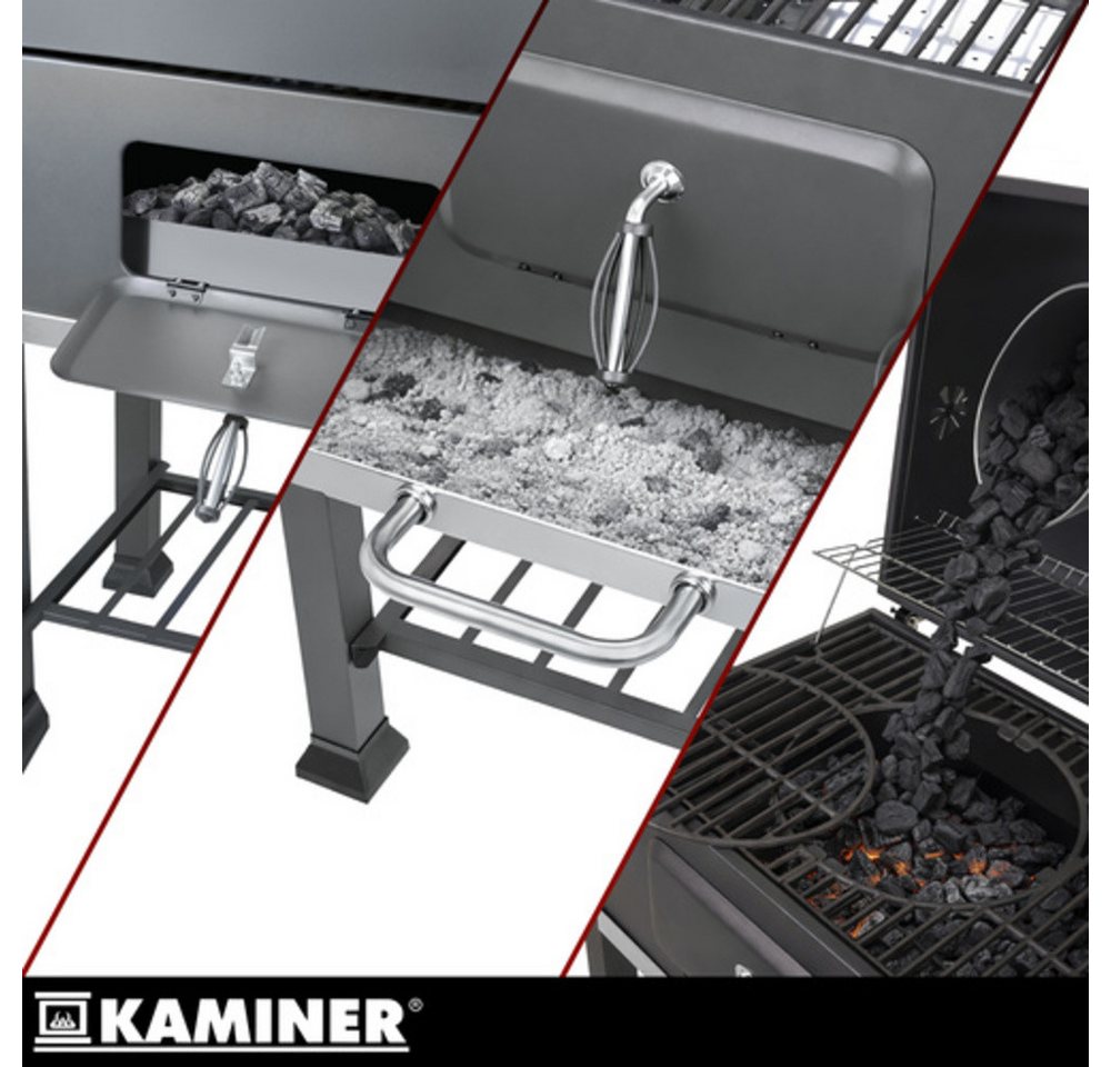 Kaminer Holzkohlegrill Gartengrill Holzkohlegrill, Spar-Set, mit Abdeckung, dickes Stahlblech und Schrauben der Härteklasse 8.8 – Bild 3 von 5