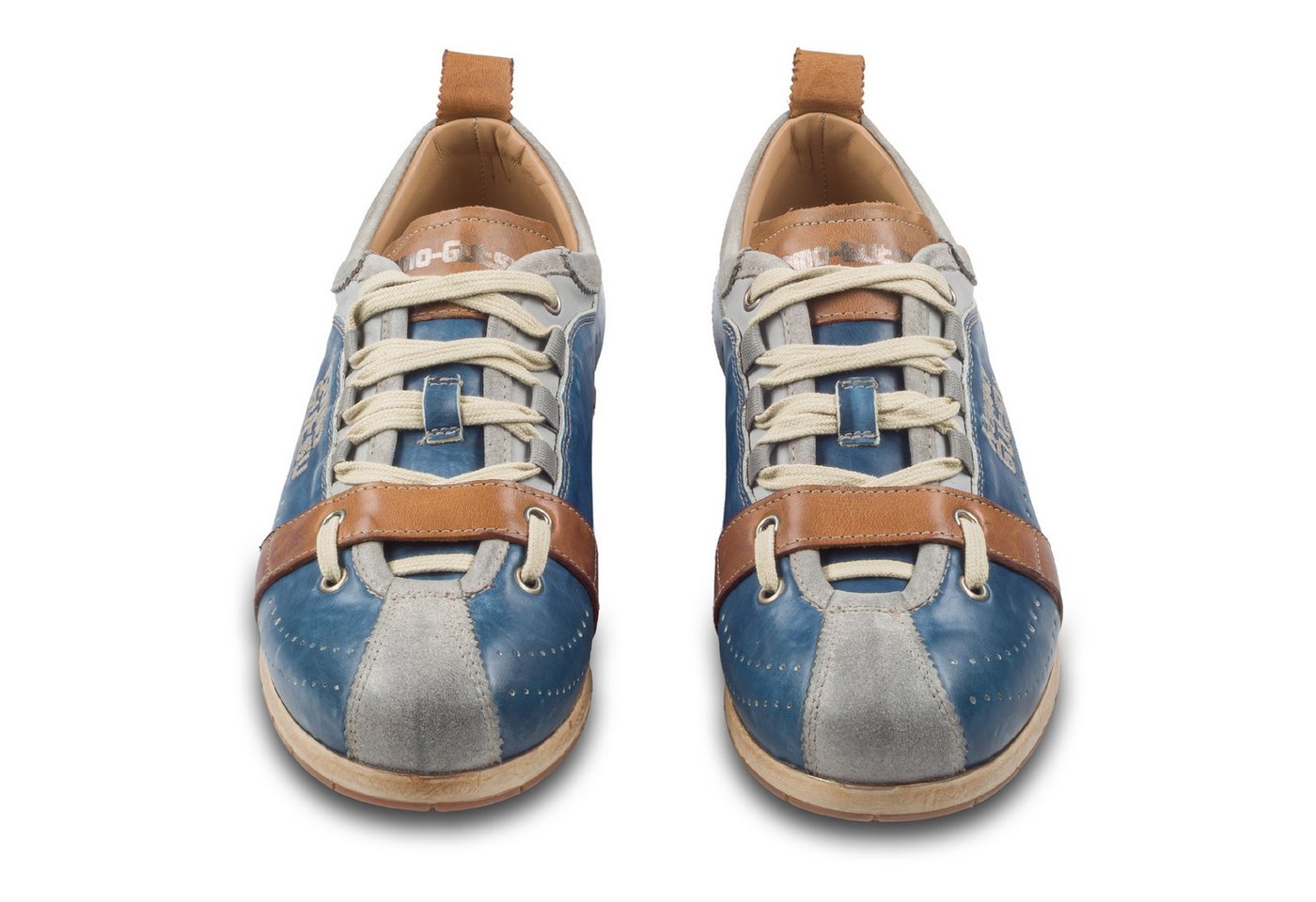 Kamo-Gutsu Herren Sneaker Leder jeans blau/grau stonewashed, TIFO-017 Sneaker Handgefertigt in Italien – Bild 2 von 4