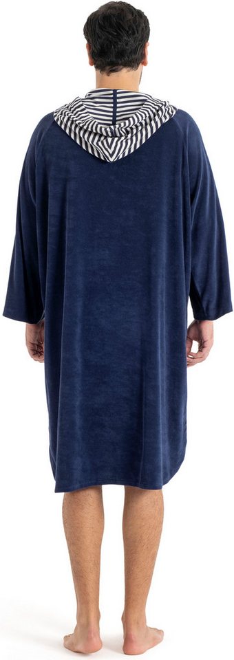 KangaROOS Badeponcho Dalia Surfponcho, ideal für Sauna, Spa & im Urlaub, Langform, Veloursfrottier, Kapuze, ohne, weich, Uni-Farben mit Streifen, leicht, Unisex – Bild 5 von 5