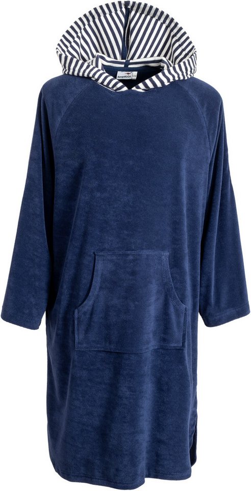 KangaROOS Badeponcho Dalia Surfponcho, ideal für Sauna, Spa & im Urlaub, Langform, Veloursfrottier, Kapuze, ohne, weich, Uni-Farben mit Streifen, leicht, Unisex – Bild 2 von 5