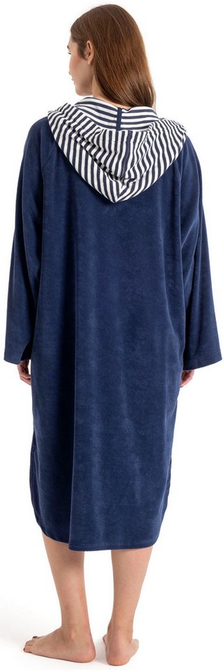 KangaROOS Badeponcho Dalia Surfponcho, ideal für Sauna, Spa & im Urlaub, Langform, Veloursfrottier, Kapuze, ohne, weich, Uni-Farben mit Streifen, leicht, Unisex – Bild 4 von 5