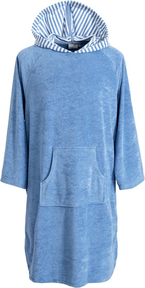 KangaROOS Badeponcho Dalia Surfponcho, ideal für Sauna, Spa & im Urlaub, Langform, Veloursfrottier, Kapuze, ohne, weich, Uni-Farben mit Streifen, leicht, Unisex – Bild 2 von 5