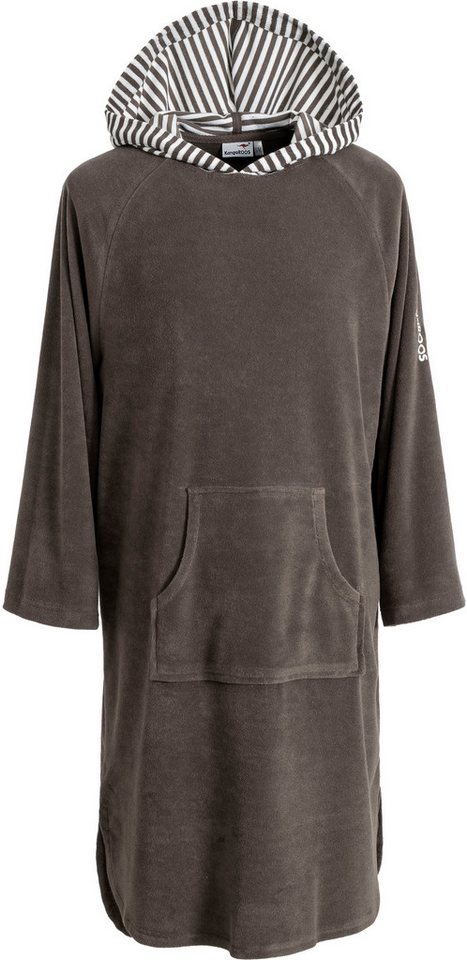 KangaROOS Badeponcho Dalia Surfponcho, ideal für Sauna, Spa & im Urlaub, Langform, Veloursfrottier, Kapuze, ohne, weich, Uni-Farben mit Streifen, leicht, Unisex – Bild 2 von 5