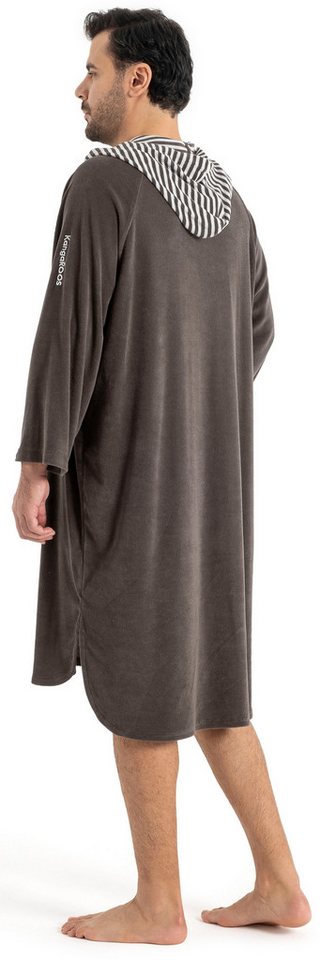 KangaROOS Badeponcho Dalia Surfponcho, ideal für Sauna, Spa & im Urlaub, Langform, Veloursfrottier, Kapuze, ohne, weich, Uni-Farben mit Streifen, leicht, Unisex – Bild 5 von 5