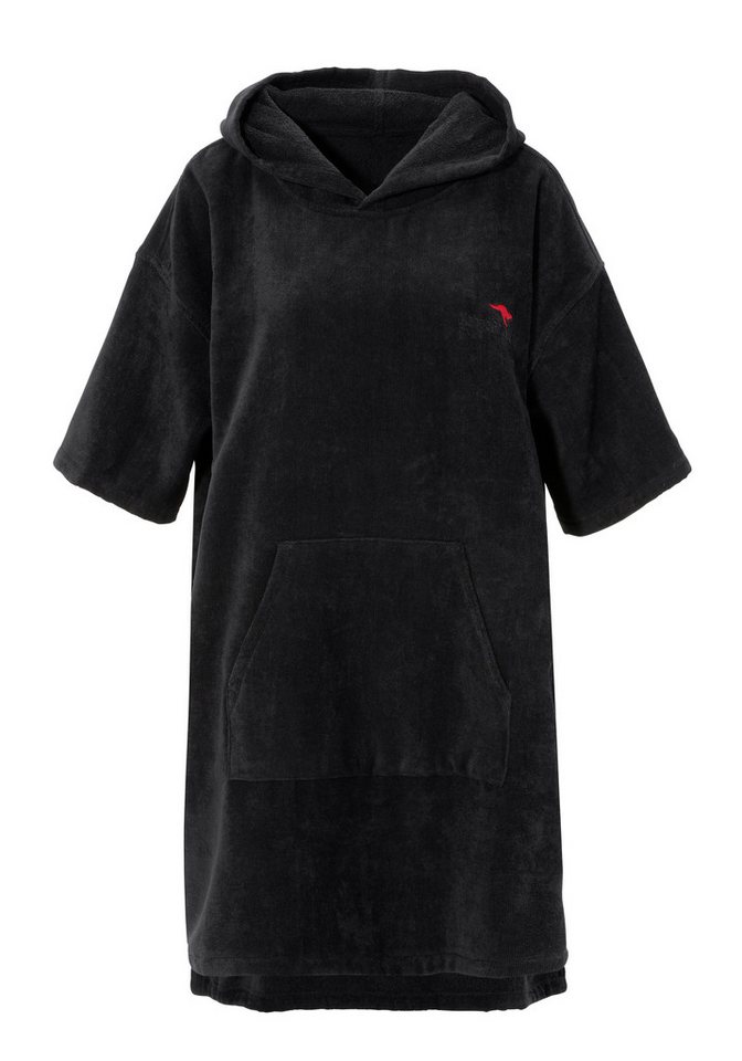 KangaROOS Badeponcho Summer, ideal für Sauna, Spa & im Urlaub, Damen & Herren, Midilänge, Frotteevelours, Kapuze, ohne, Surfponcho, mit Bauchtasche, 100% Baumwo – Bild 2 von 5