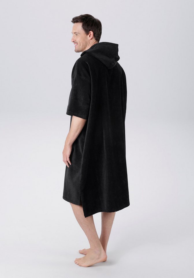 KangaROOS Badeponcho Summer, ideal für Sauna, Spa & im Urlaub, Damen & Herren, Midilänge, Frotteevelours, Kapuze, ohne, Surfponcho, mit Bauchtasche, 100% Baumwo – Bild 3 von 5