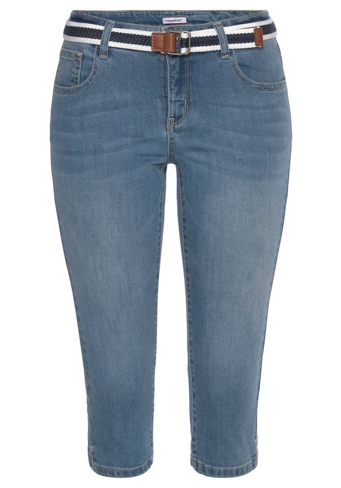 KangaROOS Caprijeans CAPRI-JEANS mit Gürtel (Set, mit abnehmbarem Gürtel) Skinny Fit, mit Schlitz, normale Leibhöhe – Bild 5 von 5