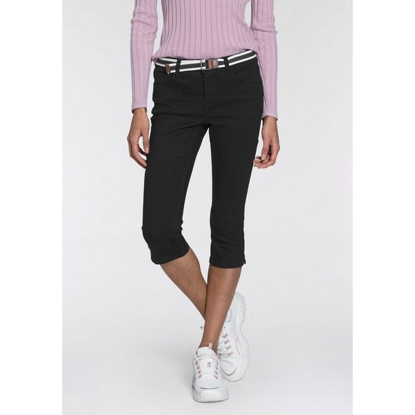 KangaROOS Caprijeans CAPRI-JEANS mit Gürtel (Set, mit abnehmbarem Gürtel) Skinny Fit, mit Schlitz, normale Leibhöhe