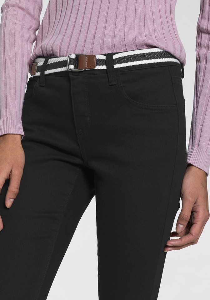 KangaROOS Caprijeans CAPRI-JEANS mit Gürtel (Set, mit abnehmbarem Gürtel) Skinny Fit, mit Schlitz, normale Leibhöhe – Bild 3 von 5