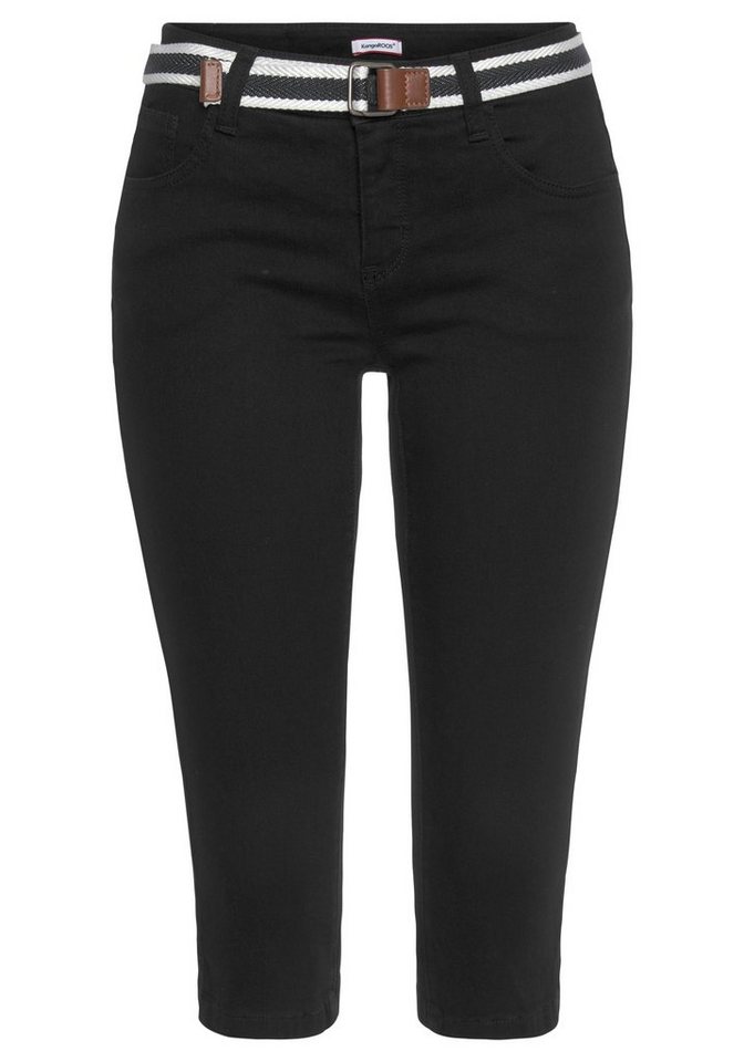 KangaROOS Caprijeans CAPRI-JEANS mit Gürtel (Set, mit abnehmbarem Gürtel) Skinny Fit, mit Schlitz, normale Leibhöhe – Bild 5 von 5