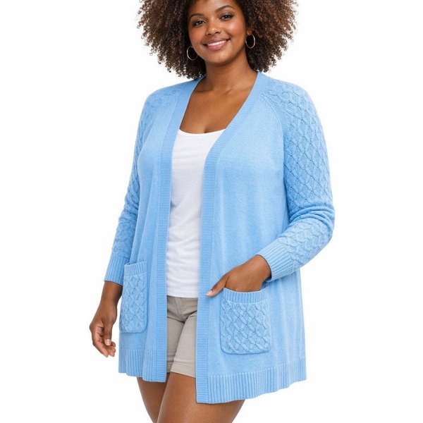 KangaROOS Cardigan casual Stil, bequeme Passform, mit Raglanärmeln, große Größen