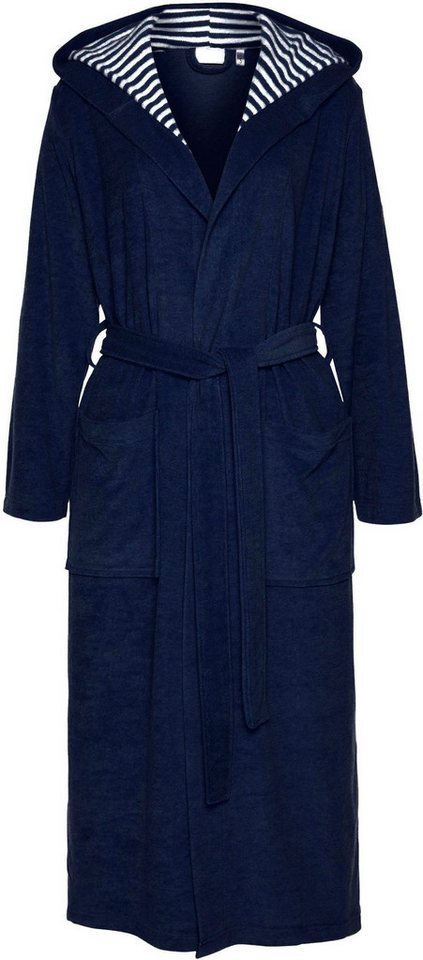 KangaROOS Damenbademantel Dalia, ideal für Sauna & Spa, Standardlänge & Überlänge, Langform, Leichtfrottier, Kapuze, Gürtel, Uni-Farben mit Streifen, Taschen, l – Bild 2 von 5