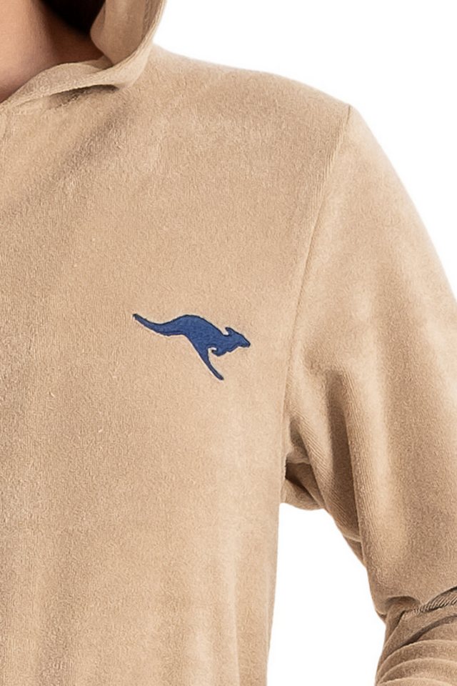 KangaROOS Damenbademantel Kira, ideal für Sauna & Spa, Hotelbademantel, Morgenmantel, Kurzform, Leichtfrottier, Kapuze, Reißverschluss, mit Bindekordel, kurz, B – Bild 5 von 5