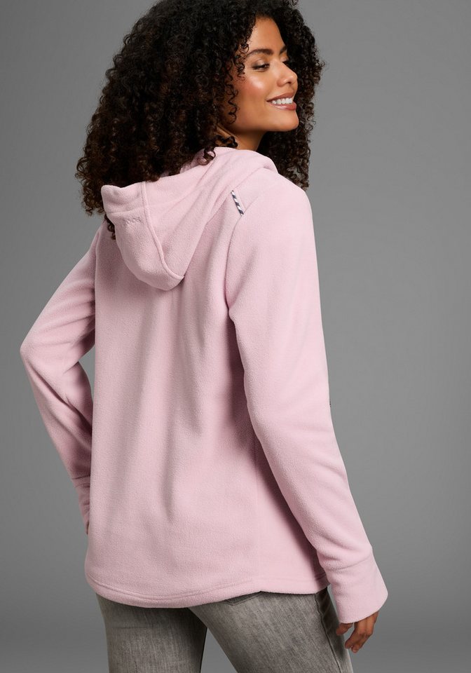 KangaROOS Fleecejacke figurbetonte Passform, mit Kapuze und Kordelzug, Übergangsjacke – Bild 2 von 5