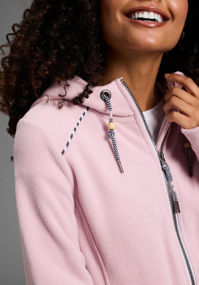 KangaROOS Fleecejacke figurbetonte Passform, mit Kapuze und Kordelzug, Übergangsjacke – Bild 3 von 5