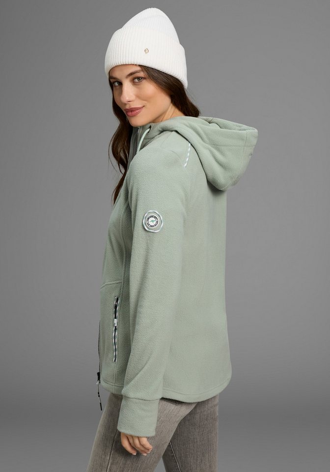 KangaROOS Fleecejacke figurbetonte Passform, mit Kapuze und Kordelzug, Übergangsjacke – Bild 2 von 5