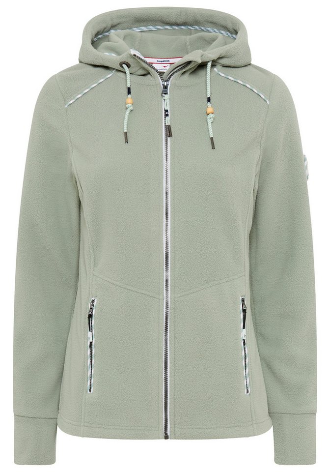 KangaROOS Fleecejacke figurbetonte Passform, mit Kapuze und Kordelzug, Übergangsjacke – Bild 5 von 5