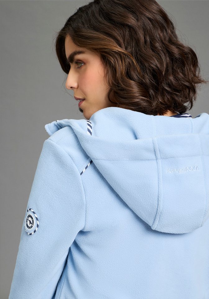 KangaROOS Fleecejacke figurbetonte Passform, mit Kapuze und Kordelzug, Übergangsjacke – Bild 3 von 5