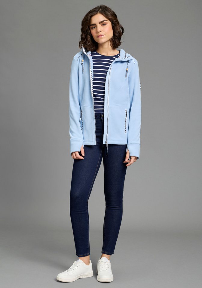 KangaROOS Fleecejacke figurbetonte Passform, mit Kapuze und Kordelzug, Übergangsjacke – Bild 4 von 5