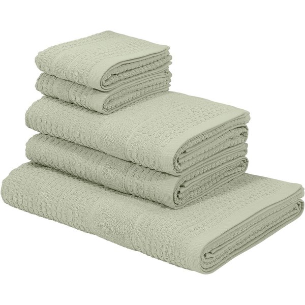 KangaROOS Handtuch Set Summer, Duschtuch, Handtuch, Gästeücher, Frottier (Set, 5-St), einfarbiges Handtuch-Set aus 100% Baumwolle, Hoch-Tief-Effekt