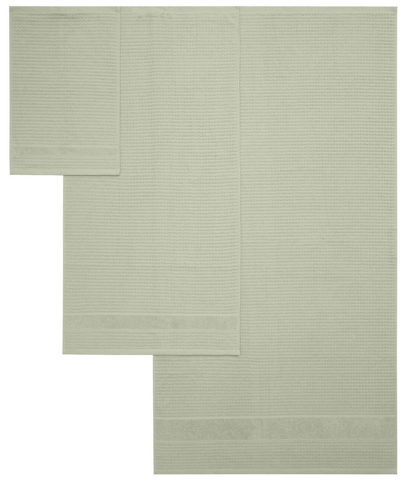 KangaROOS Handtuch Set Summer, Duschtuch, Handtuch, Gästeücher, Frottier (Set, 5-St), einfarbiges Handtuch-Set aus 100% Baumwolle, Hoch-Tief-Effekt – Bild 3 von 5
