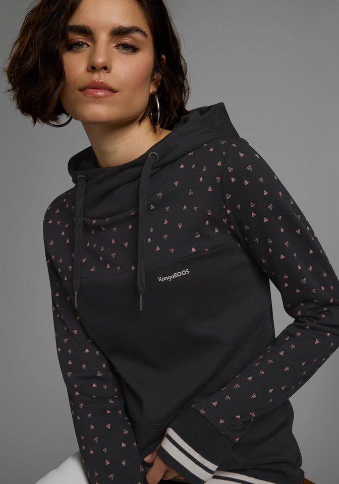 KangaROOS Hoodie Langarm, figurbetonter Schnitt, aus Baumwolle, mit Kapuze – Bild 2 von 5