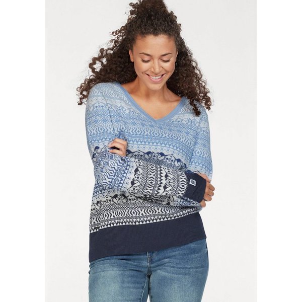 KangaROOS Jacquardpullover im Norweger-Muster mit kleinen Kängurus