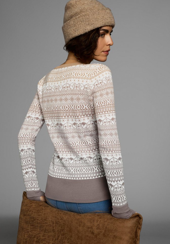 KangaROOS Jacquardpullover im Norweger-Muster mit kleinen Kängurus – Bild 2 von 5