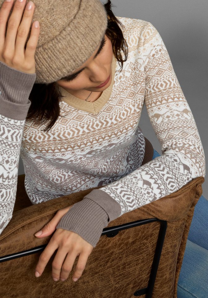 KangaROOS Jacquardpullover im Norweger-Muster mit kleinen Kängurus – Bild 4 von 5