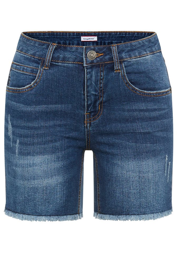 KangaROOS Jeanshotpants kurze Schnittform, mit Destroyed-Effekten, klassische Leibhöhe – Bild 4 von 5
