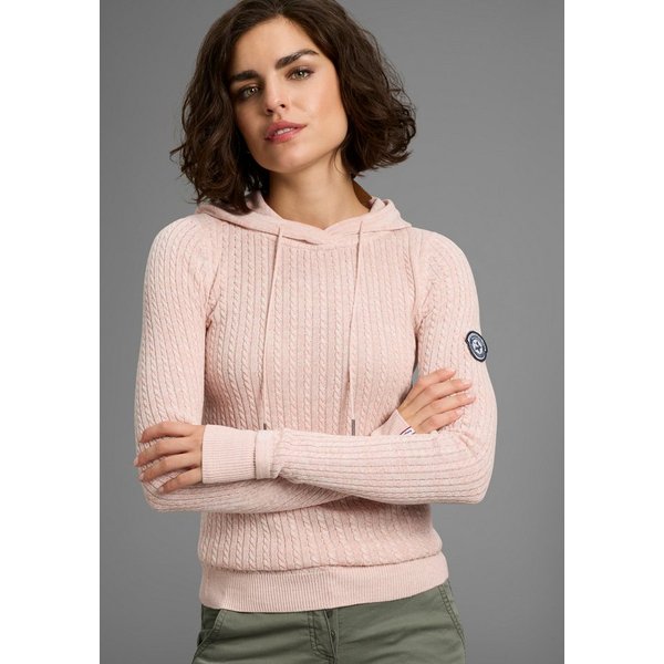 KangaROOS Kapuzenpullover im feinen Zopf-Strick-Design