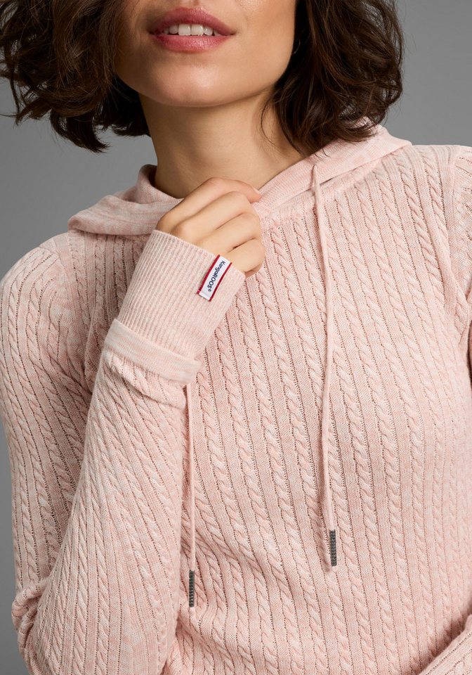 KangaROOS Kapuzenpullover im feinen Zopf-Strick-Design – Bild 3 von 5