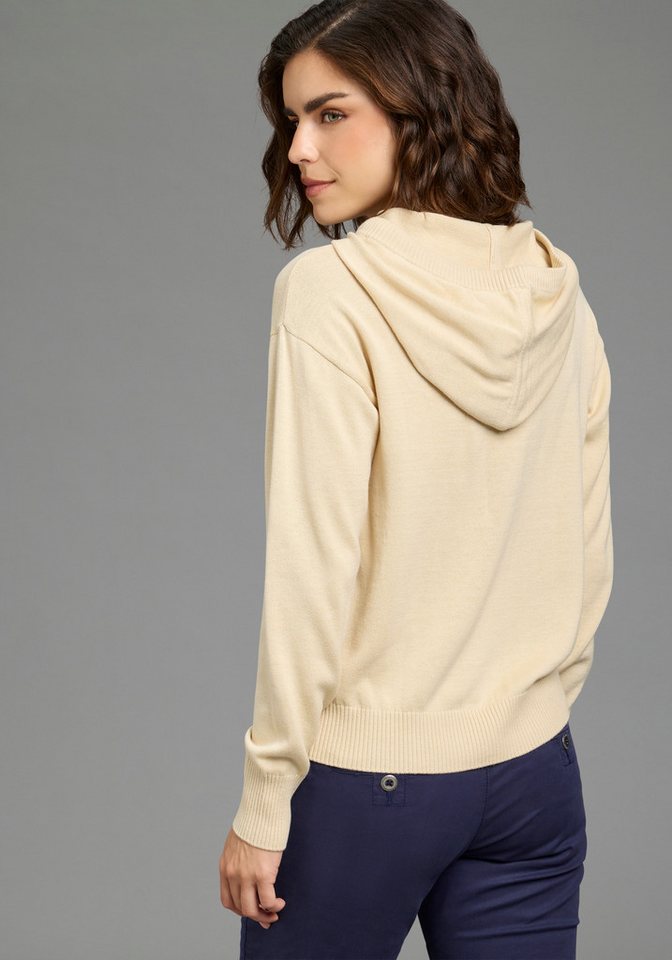 KangaROOS Kapuzenpullover mit Kordelzug, Langarm, in unifarbener Strickqualität – Bild 3 von 5