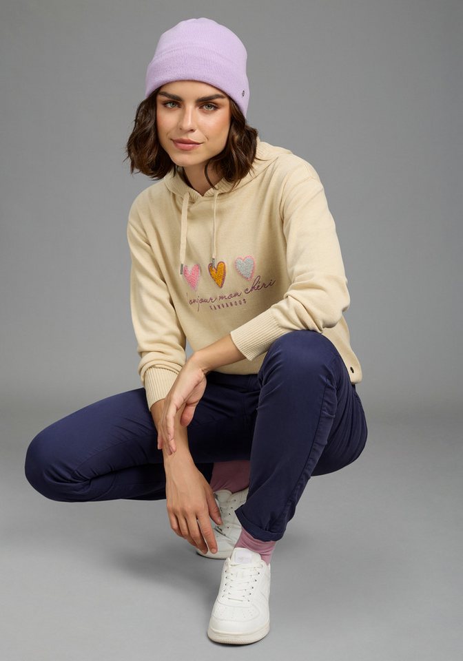 KangaROOS Kapuzenpullover mit Kordelzug, Langarm, in unifarbener Strickqualität – Bild 4 von 5