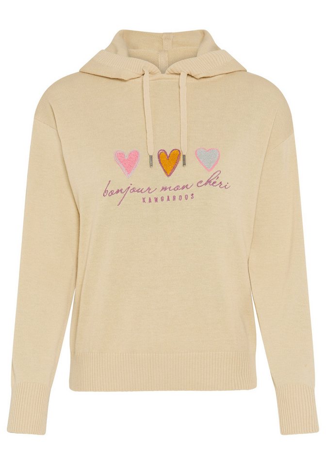 KangaROOS Kapuzenpullover mit Kordelzug, Langarm, in unifarbener Strickqualität – Bild 5 von 5