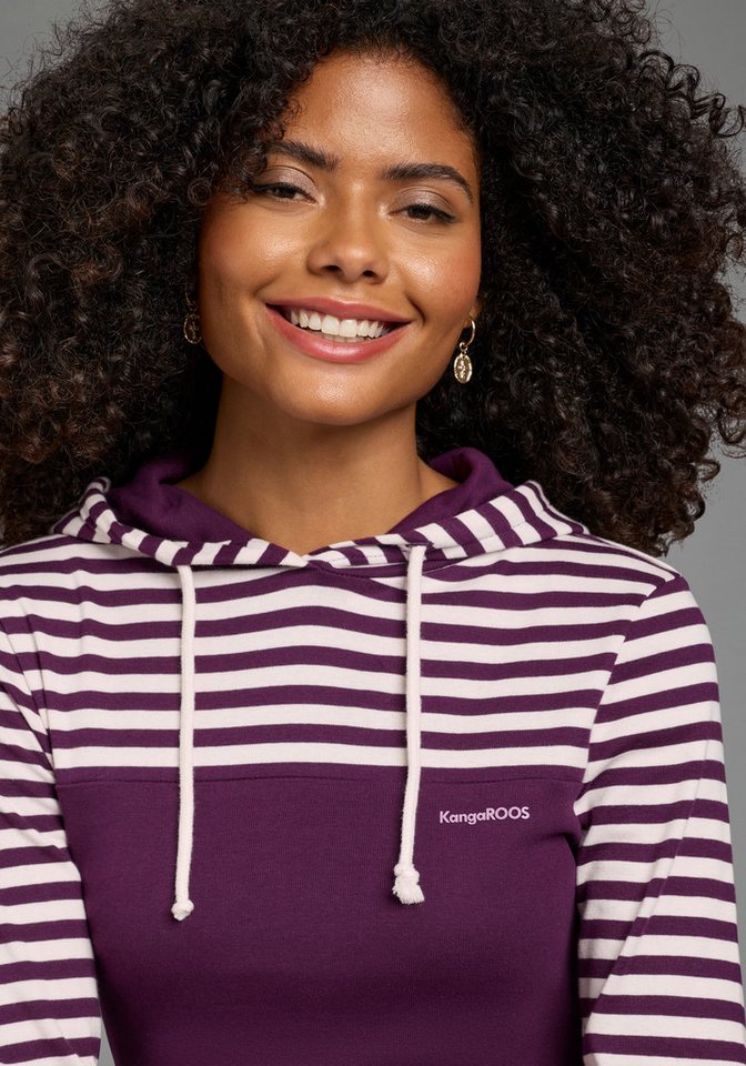 KangaROOS Kapuzenshirt aus Rippware, mit Kapuze, figurbetonte Passform, hüftbedeckende Länge – Bild 4 von 5