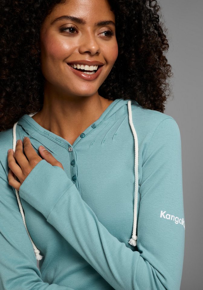 KangaROOS Kapuzenshirt Langarm mit Daumenlöchern, figurbetonter Schnitt, aus Jerseystoff – Bild 3 von 5