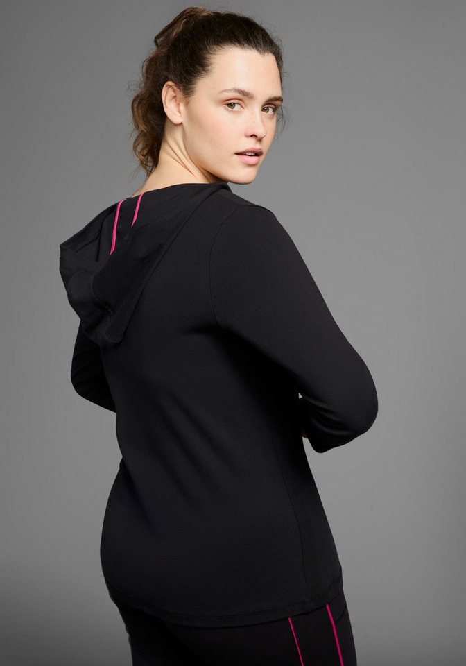 KangaROOS Kapuzenshirt Langarm, V-Ausschnitt, aus 100% Baumwolle, große Größen – Bild 2 von 5