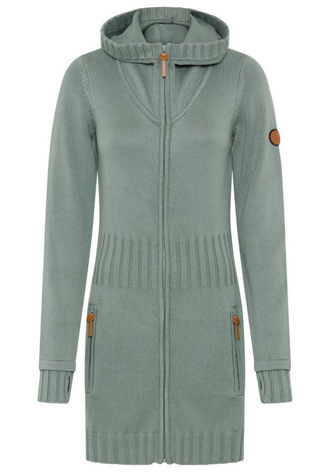 KangaROOS Kapuzenstrickjacke figurbetonte Passform, po-bedeckende Länge, mit 2-Wege-Reißverschluss – Bild 5 von 5