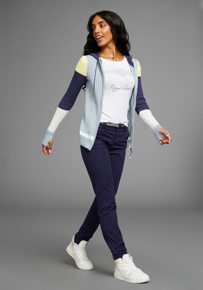 KangaROOS Kapuzenstrickjacke mit Colorblock, große Größen – Bild 3 von 5