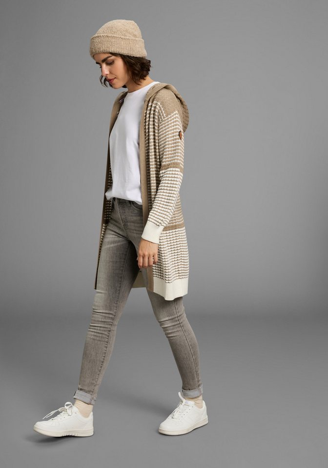 KangaROOS Kapuzenstrickjacke mit gemustertem Design, lange Form, lässig geschnitten – Bild 5 von 5